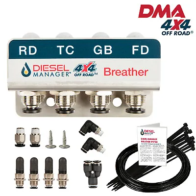 DMA Diff Breather Kit 4 For Port Nissan Patrol Gu Gq Y60 Y61  4x4 Black • $31.90