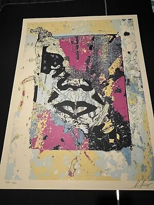 Shepard Fairey Enhanced Disintegration Pink Print Obey Giant Stolen Space Poster • £300