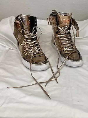 RADII | Men's 10.5 Liquid Gold Lace Up High Top Sneakers Shoes Straight Jacket • $19.93