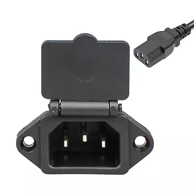 2 Pcs AC 250V 10A IEC 320 C14 Panel Mount Plug Adapter Power Connector Socket Wi • $11.24