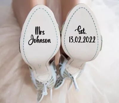 Custom I Do Wedding Shoe Stickers Personalised I Do Bride Wedding Shoes Decals • $4