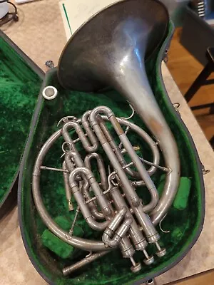 1913 York & Sons High Pitch Mellophone In Key Of  Eb/F/D/C W/Case & MP • $129.95