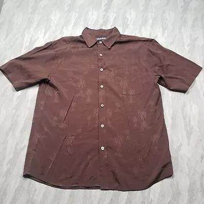 Duke Kahanamoku Hawaiian Shirt Mens XL Brown Palm Tree Button Up Short Sleeve • $24.99