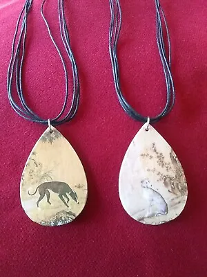 2 Greyhound IG WHIPPET Choker Necklaces Sighthound Dog Jewelry  Prize Dog  • $18.25