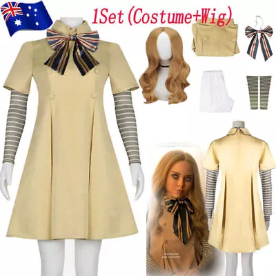 Girls MEGAN Cosplay Costume Wig Set AI Doll Robots Dress Top Socks Costume Dress • $17.57