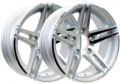 2-Pack Aluminum Trailer Wheel 14 Inch 5 Lug On 4.5 Sidewinder Silver Rim Face • $157.97