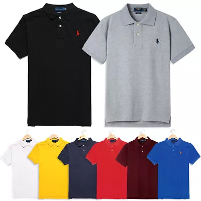 Men's Polo Ralph Lauren Shirt Polo T-Shirt Tops Casual Shirts With Logo Cotton * • $47.29