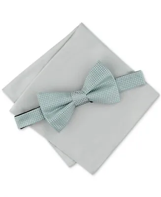 Alfani Men's Walley Solid Bow Tie & Pocket Square Set In Mint Green One Size NWT • $11.99