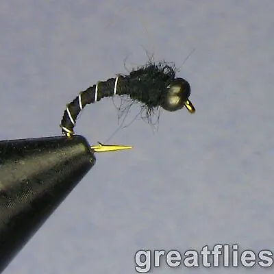 1 Dozen (12) - Zebra Midge - Black Bead Head • $7.58