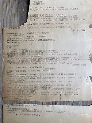 $24 • Buy KENNEDY ASSASSINATION -ORIGINAL AFP TELETYPES Agence France-Presse Nov 22 1963