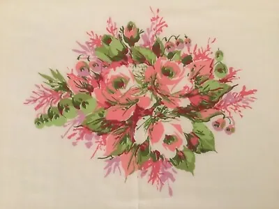 Cannon VINTAGE Pink ROSE BOUQUETS Double/Full Fitted Sheet NEW SHIPPING INCLUDED • $29.99