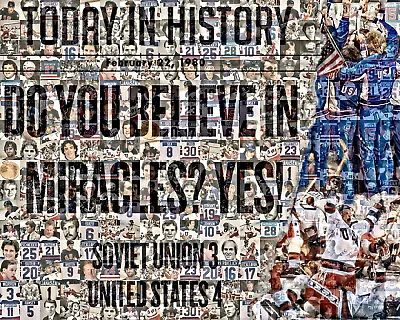 1980 US Olympic Hockey Miracle On Ice Photo Mosaic Print Art • $139