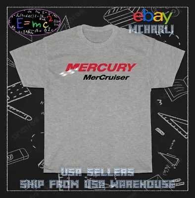 New Men's Tee Shirt Mercury MerCruiser 5.0L Logo USA Men's T-Shirt • $21.70