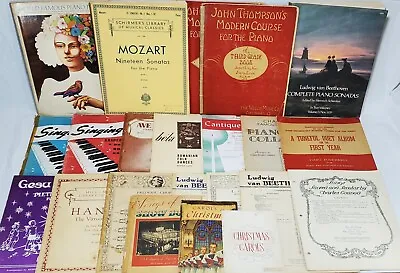 Lot Of 22 Vintage Piano Sheet Music Books & Sheets Mozart Chopin Beethoven... • $50