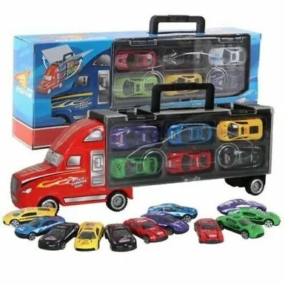 Car Carrier Transport Play Set Vehicle Gift For Kids Boys Toy Truck With 6 Cars • $29.99