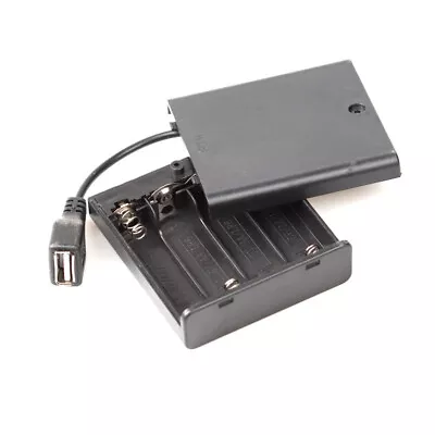 1PCS Battery Box With Cover Black 2/3/4/6/8 AA Battery Holder USB Female Socket • $6.01