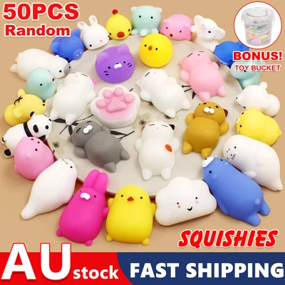 $18.58 • Buy 50 X Kawaii Mochi Squishy Toys Kids Party Favors Mini Squishies Stress Favours