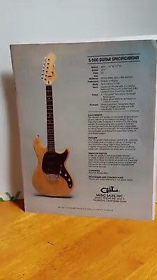 G&l S-500 Guitar Natural 1981 Guitar Ad Print Ad 11 X 8.5  #2 • $7