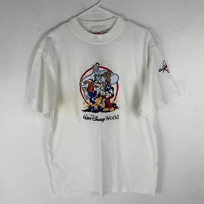 Vintage 90s Walt Disney World Embroidered T-Shirt Mickey Inc. Tag Large 25th Ann • $27.38