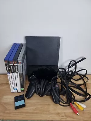 $120 • Buy Sony PlayStation 2 Slim Home Console - Black - 4 Games Pal Region-