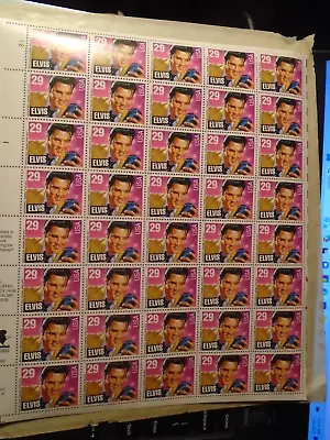 Vintage Elvis Presley Stamps USPS Rock & Roll 1992 Full Sheet Of 40 - 29 Cent • $39.99