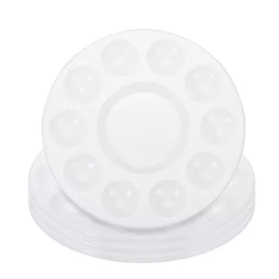 £9.04 • Buy 4pcs 10 Wells Paint Tray Palette Painting Pallet Holder Round For Art White