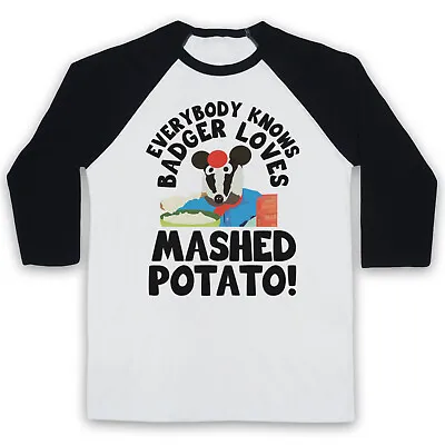 Bodger & Badger Everybody Knows Loves Mashed Potato 3/4 Sleeve Baseball Tee • £22.99