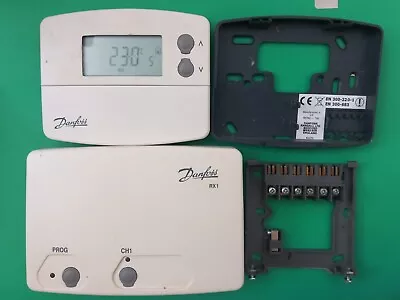 Danfoss TP5000-RF Si & RX1 Programmable Room Thermostat Set - White Used  • £36.85