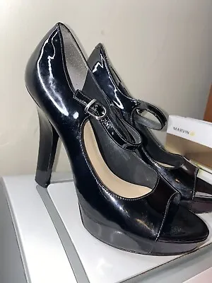 Via Spiga Sz 8 Black Patent Leather Pumps Women's Leather Heels • $4