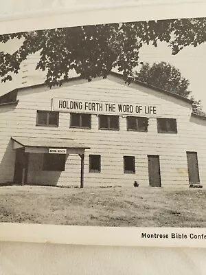 C 1951 Conference Auditorium Bible Building Montrose PA Chrome Postcard • $1.03