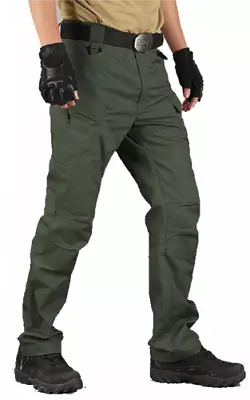 Tactical Mens Cargo Pants Waterproof Work Hiking Combat Outdoor Trousers Pants • $26.59