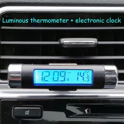 Car Mini LED Digital Thermometer Electronic Clock Can Be Hung And Glued • $4.99