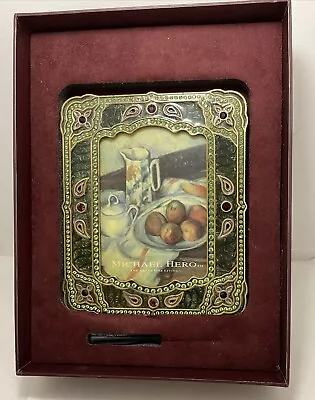 Michael Hero EXOTIC JOURNEYS Olive Green Pewter Picture Frame Swarovski Crystals • $45