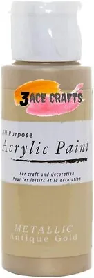 Artiste Acrylic Paint 59ml Bottles Matt Paint Metallic Antique Gold • £7.19