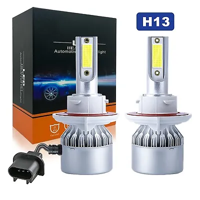 2-Sides H13/9008 LED Headlight Bulbs Kit High Low Beam 6500K Super Bright White • $21.22