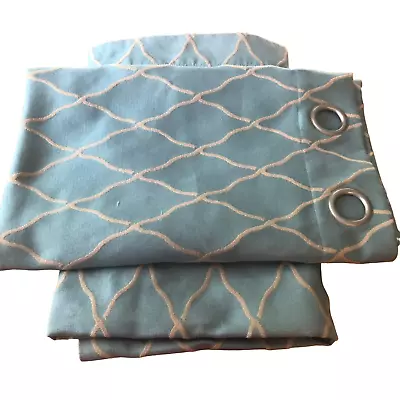 2 Martha Window Panels Curtains Blue Honeycomb Grommet 48x82  In Martha Stewart • $13.25