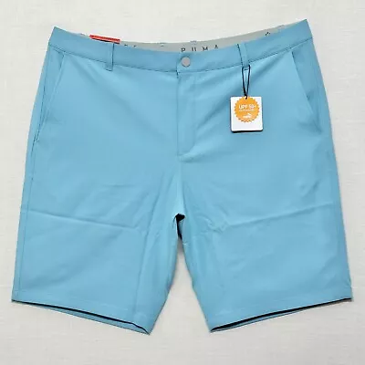 Men’s Puma Golf Jackpot Shorts 10  Performance Fit Sz 38 UPF 50+ Dusty Aqua • $49.99