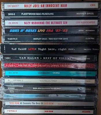 Hair Metal 1980's CDs Motley Crue Ozzy Bon Jovi Guns N Roses Van Halen & More • $16.50