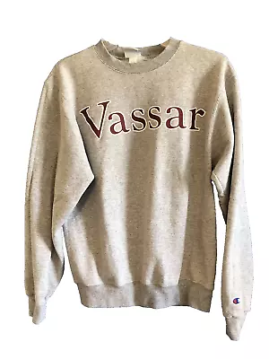 Womens Small Champion Vassar College Sweatshirt Gray Cotton Blend Eco New • $24.95