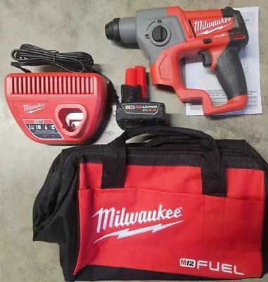 Milwaukee M12 FUEL 5/8  SDS Plus Rotary Hammer W/ 4.0aH Battery Model# 2416-21xc • $189.90