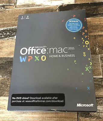 MS Microsoft Office MAC 2011 Home And Business Licensed For 2 MACs =RETAIL BOX= • $134.99