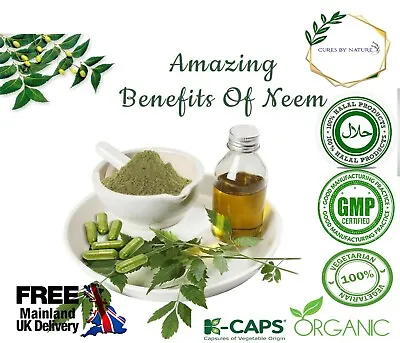 Organic Neem Leaf/ Leaves Powder/Capsule Azadirachta Indica Vegetarian/halal • £4.99