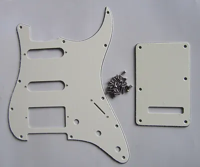 £13.83 • Buy ST Strat HSS Pickguard,Back Plate Trem Cover And Screws Ivory 3 Ply