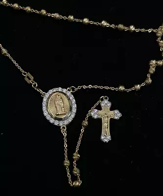 $325 • Buy 10K Yellow Gold Rosary Bead - 21-3/4 , 1mm, 5 Gram, .33 CT - Rosary Beads