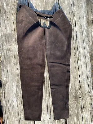 Barnstable Chocolate Brown Split Leather Work/schooling Chaps NWOT Youth 16 • $39