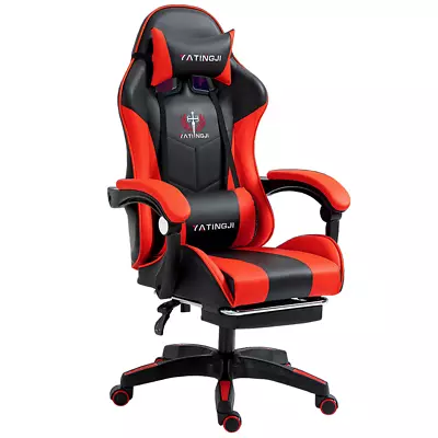 Gaming Office Chair Racing Executive Footrest Computer Seat PU Leather AU • $119.95