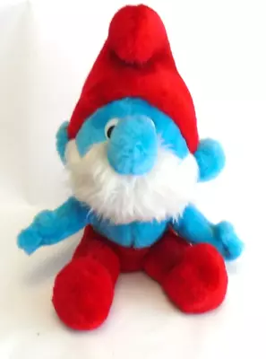 Wallace Berry And Co Vintage Papa Smurf Plush 10 Inch 1979 Blue Red Peyo • $9.99