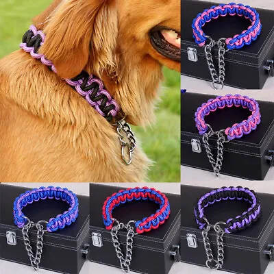 £4.07 • Buy 1x Nylon Chain Dog Training Collars P-Choker Collar Safety For Medium Large Dogs