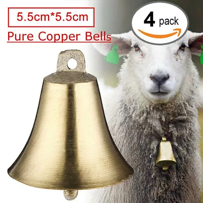 $16.35 • Buy 4X Brass Copper Bells Cow Horse Sheep Dog Animal Grazing Super Loud Farm NEW TD