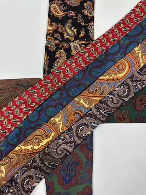 LOT OFSEVEN (7) SILK PAISLEY TIES Etro FREDERICK THEAK Brooks Brothers BRITTANY • $34.99